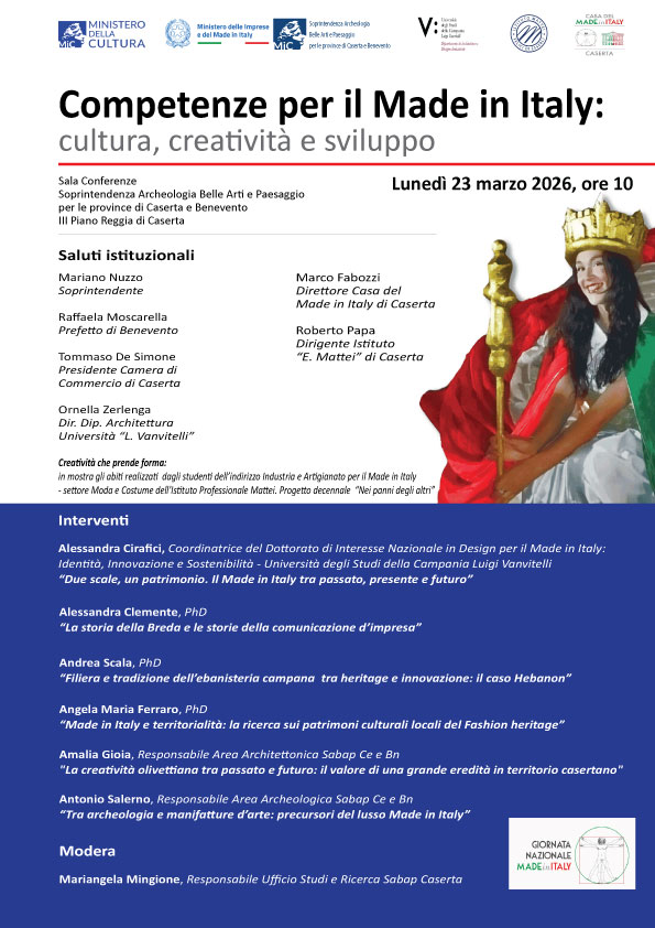 Competenze per il Made in Italy: cultura, creatività e sviluppo alla Soprintendenza Abap per le province di Caserta e Benevento